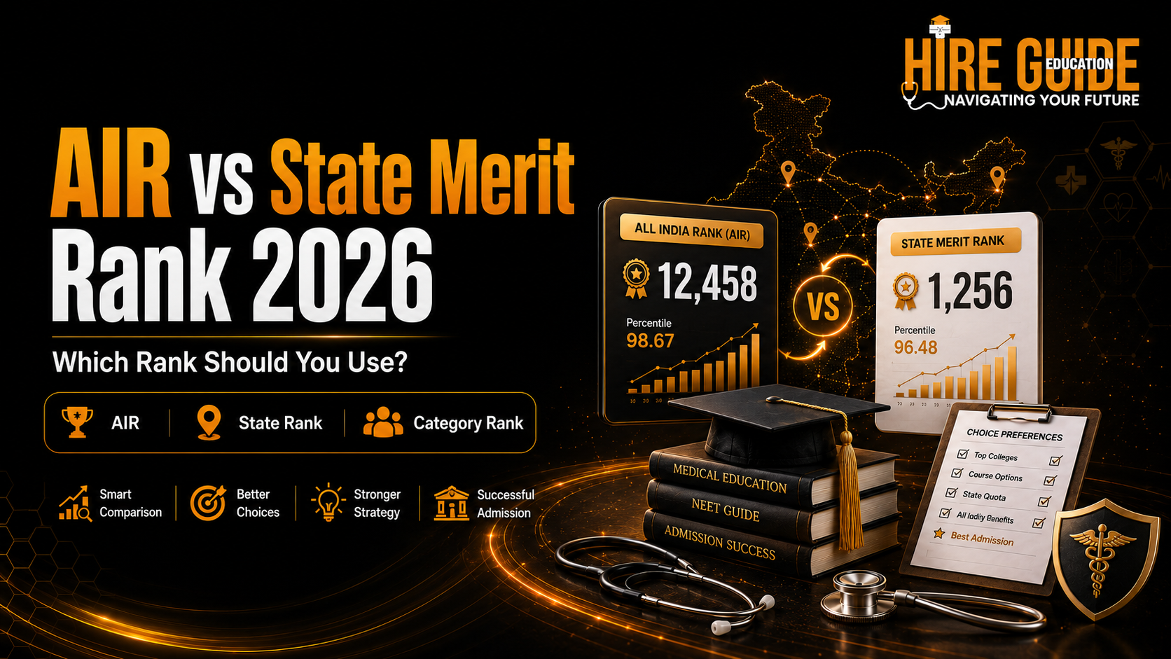 NEET AIR vs State Merit Rank vs Category Rank 2026: Which Rank Should You Use? cover image