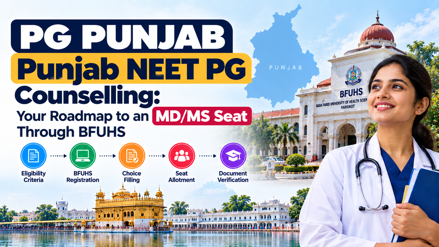 Punjab NEET PG Counselling: Your Roadmap to an MD/MS Seat Through BFUHS cover image