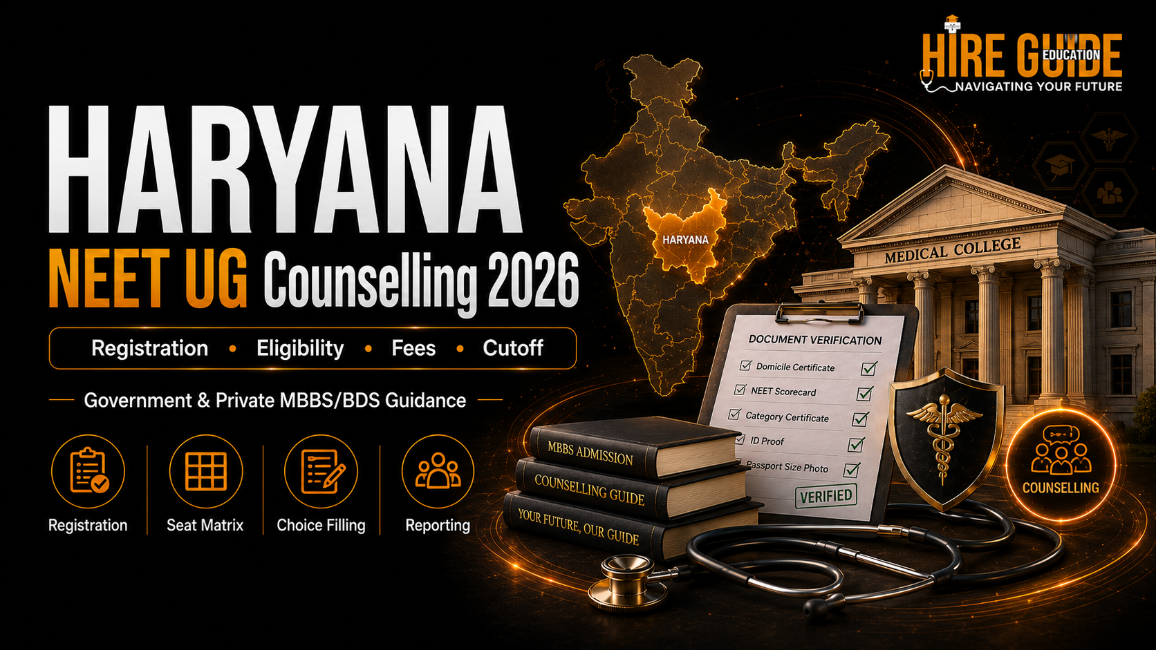 Haryana NEET UG Counselling 2026: Registration, Eligibility, Fees, Cutoff and Choice Filling cover image