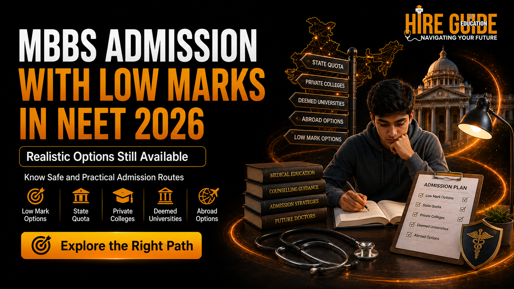 MBBS Admission with Low Marks in NEET 2026: Realistic Options and Safe Planning cover image