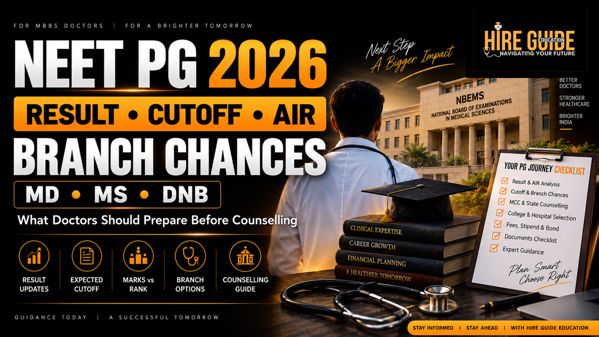 NEET PG 2026 Result: Expected Cutoff, Marks vs Rank, Branch Chances & What to Do Before Counselling cover image