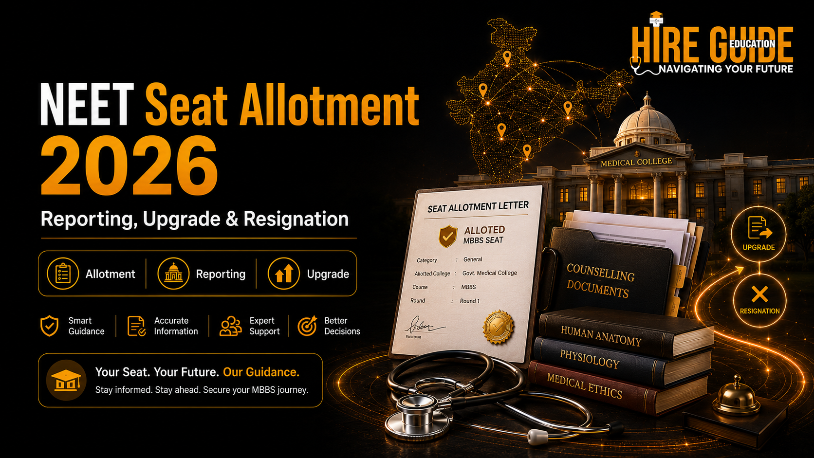 NEET Seat Allotment, Reporting, Upgrade and Resignation 2026 Explained cover image
