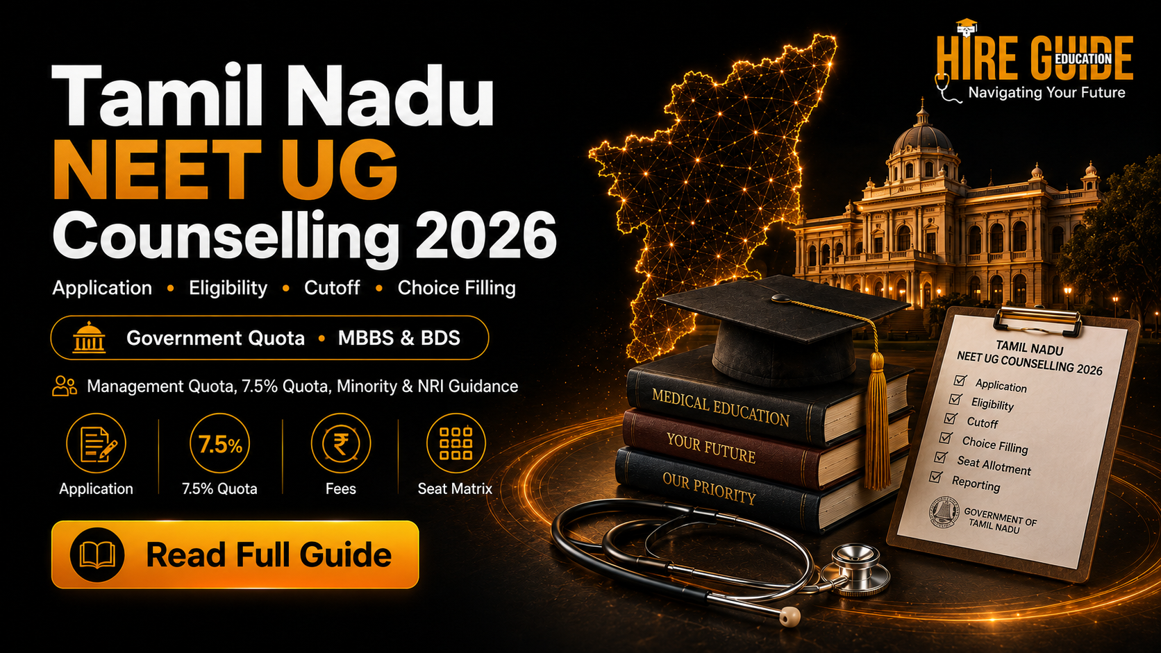 Tamil Nadu NEET UG Counselling 2026 Started: Application, Government Quota, Management Quota, 7.5% Quota and Documents cover image