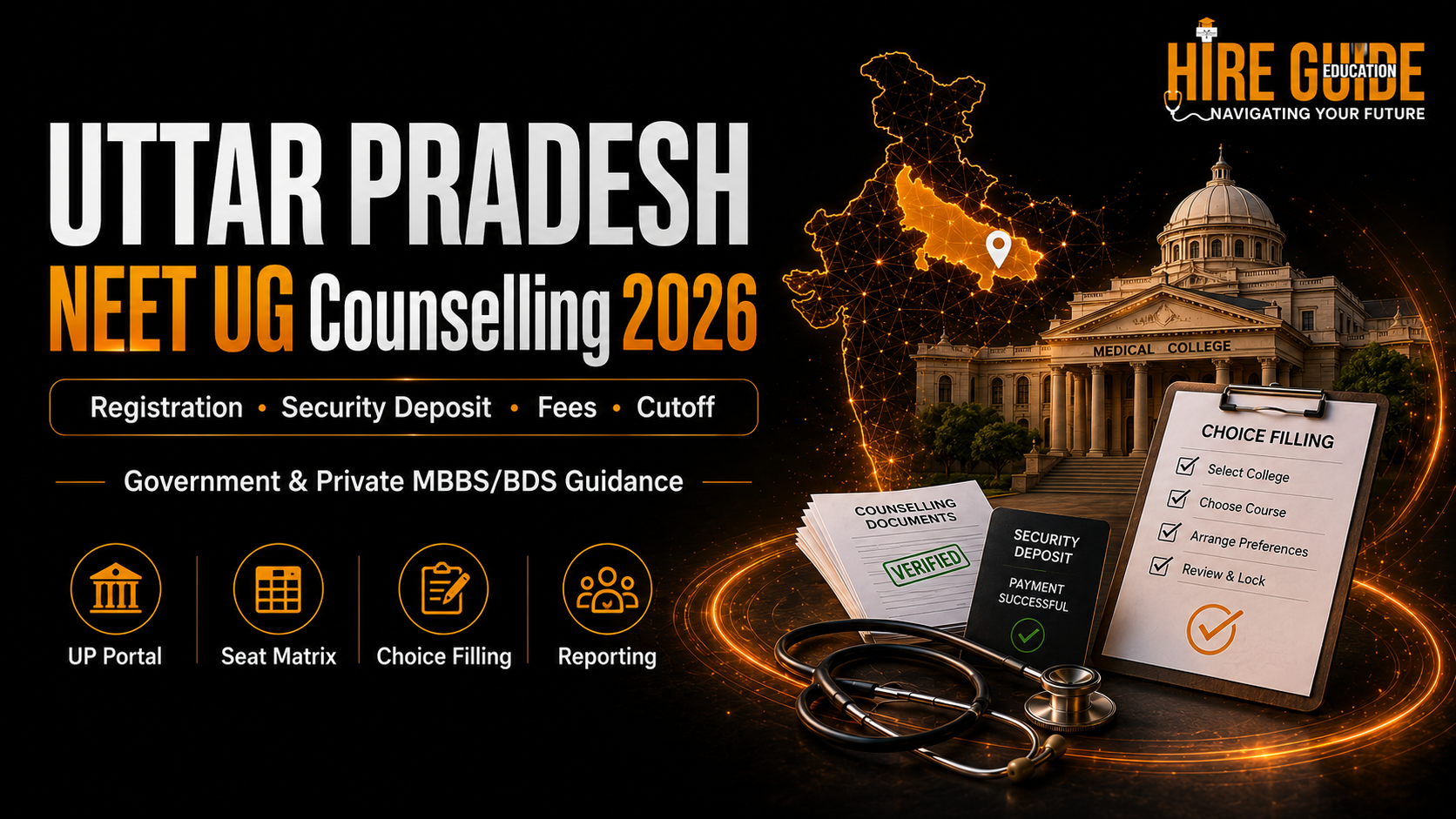 Uttar Pradesh NEET UG Counselling 2026: Registration, Eligibility, Fees, Cutoff and Choice Filling cover image