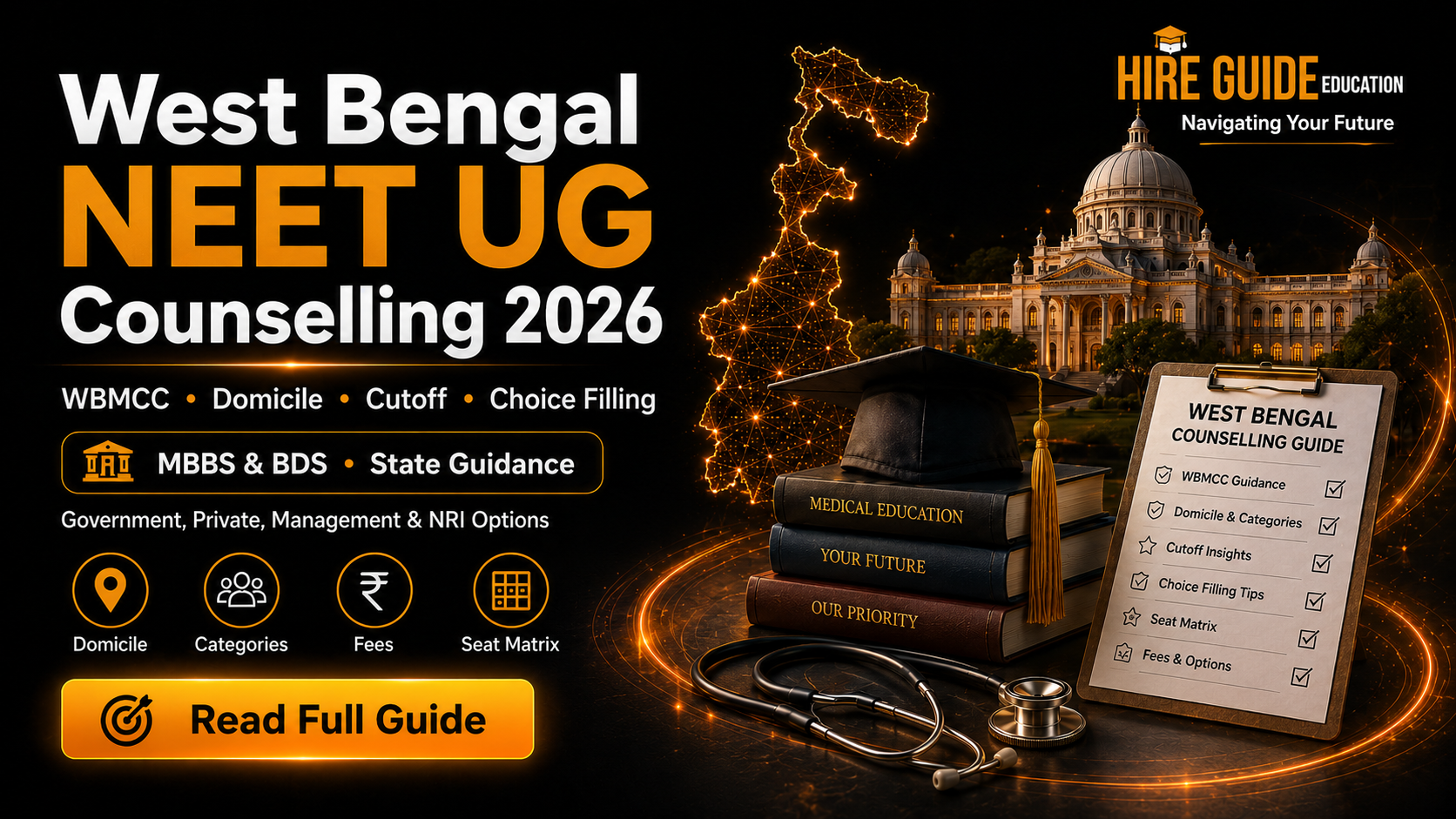West Bengal NEET UG Counselling 2026: WBMCC Registration, Domicile, Fees, Cutoff and Choice Filling cover image